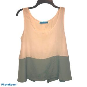 Ruby And Jenna Chiffon Colorblock Pink & Blue Tank